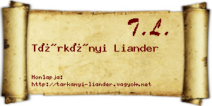 Tárkányi Liander névjegykártya